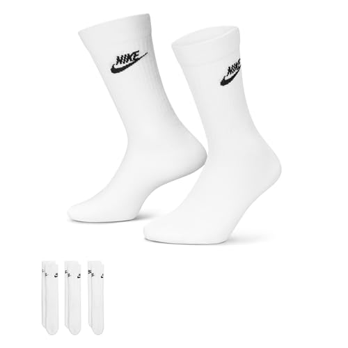 NIKE DX5025-100 Nike Sportswear Everyday Essential Socks Unisex White/Black L