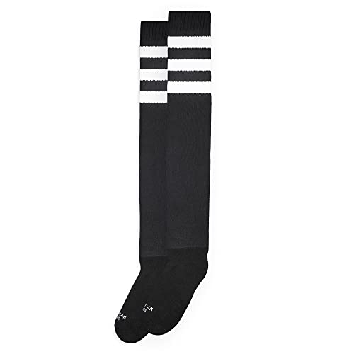 American Socks - Ultra High - Medias con rayas por encima de la rodilla para vestir, con estilo Old School. Made in Barcelona. (FR/ES, Letras, Talla única, Regular, Regular, Old School)