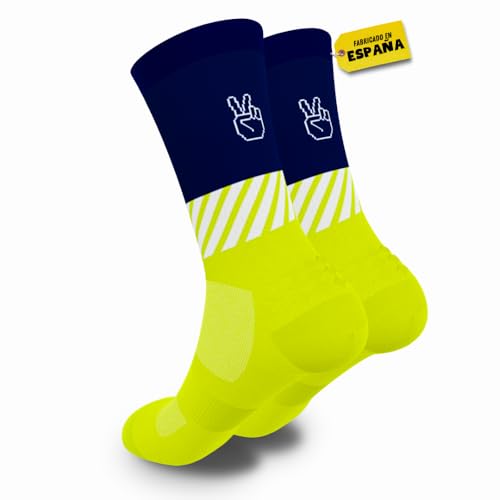 Calcetines Running Divertidos 100% Técnicos, transpirables, compresivos, anatómicos, termorregulador, talón, puntera y metatarso reforzados, perfectos para running, trail, trekking, ciclismo
