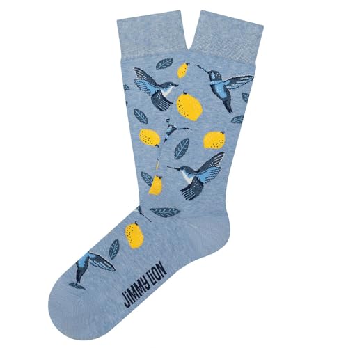 Jimmy Lion - Calcetines DE MEDIA CAÑA MULTICOLOR Birds & Lemons CALCETINES UNISEX (TALLA M: 36-40, TALLA L: 41-46) (L, MULTICOLOR)