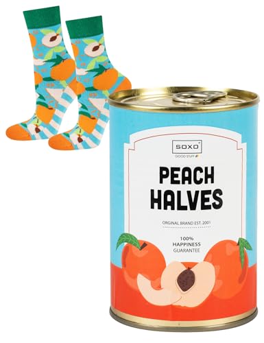 soxo Lata Calcetines Mujer Divertidos Algodon Socks Regalos Originales Colores Regalo 35-40 Melocotones