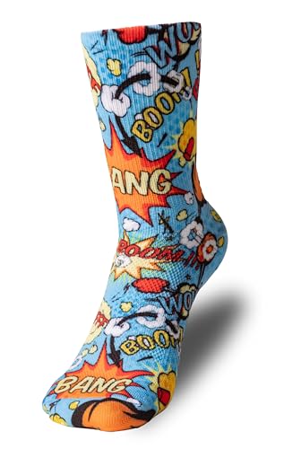 EQUIS GOVICENS Calcetines Crossfit. Calcetines de Running, Ciclismo y Padel. Calcetines deportivos hombre (COMIC)