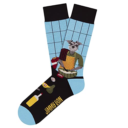 Jimmy Lion Calcetines The Chef en color Azul, fabricados en algodón peinado de primera calidad.Talla 41-46 en media caña.