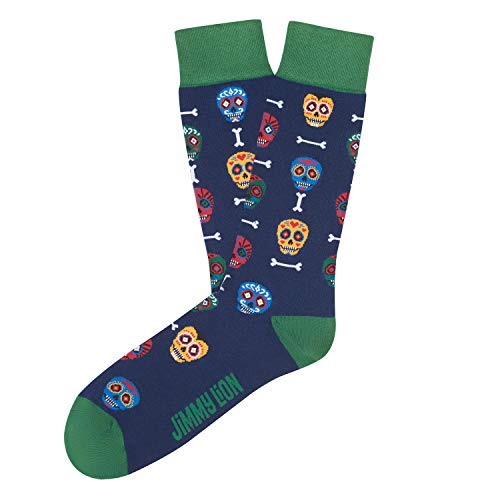 Jimmy Lion Calcetines Skulls en color Azul, fabricados en algodón peinado de primera calidad.Talla :41-46 en media caña.