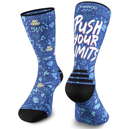 trueWOD Calcetines Running Hombre Mujer Crossfit Ciclismo Trail Running Padel Correr Calcetines Deporte Divertidos Antiampollas Sin Costuras Compresion Transpirables Ligeros Resistentes