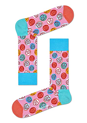 Happy Socks Sweet Hearts Sock Calcetines, Multicolor (Multicolour 330), 4/7 (Talla del Fabricante: 36-40) para Mujer