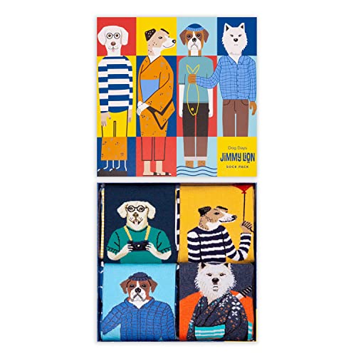Jimmy Lion Packs de Calcetines Dog Days Pack para Hombre y Mujer Talla 41-46. Media Caña en algodón peinado.