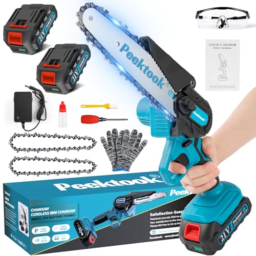 Mini-Motosierra-Bateria-6-Pulgadas-Peektook-Motosierra-Electrica-con-2-Baterias-de-Gran-Capacidad-y-2-Cadenas-Motosierra-Electrica-portatil-Inalambrica-para-Podar-Arboles-de-Jardineria-y-Madera-0